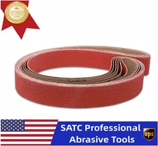 SATC 2 X 42 Inch 36 Grit EdgeCore Ceramic Grinding Sanding Belts 6 Pack