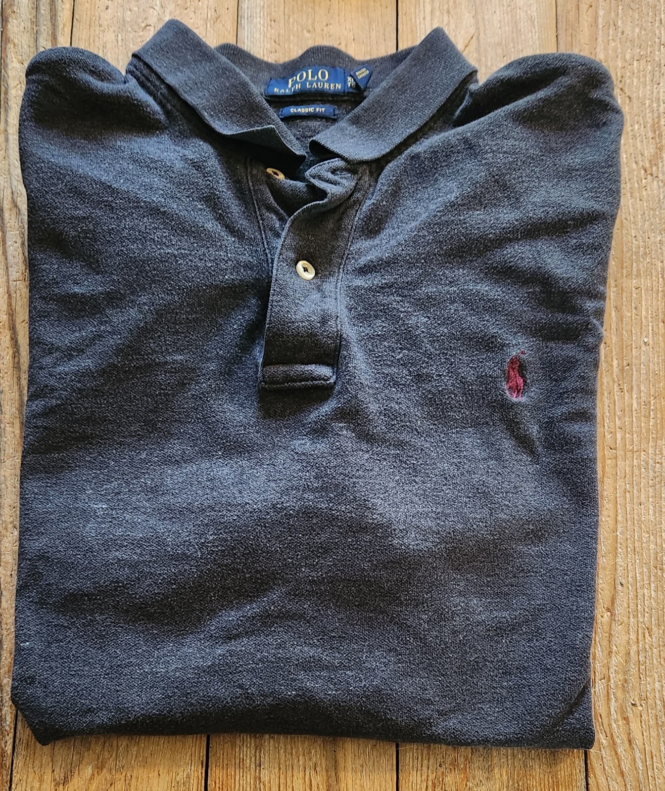 Polo Ralph Lauren Uomo XL TG Camicia Nero Rosso Pony