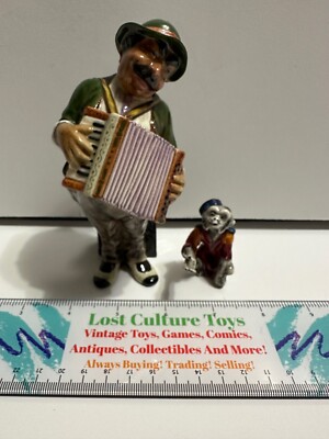 Vintage GORT Bone China Figurine ''Tony'' And ''Toto'' Organ Grinder And Monkey Set