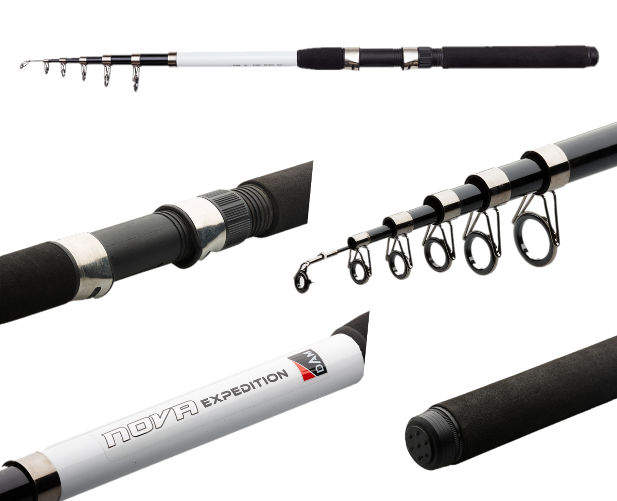 DAM Nova Expedition 1,8M - 3,0M Teleskoprute Schwarzanglerrute Tele  Reiserute | eBay.de