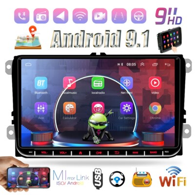 9 Zoll Für VW GOLF 5 6 POLO Passat Touran 2DIN Autoradio Android GPS Navi Wifi