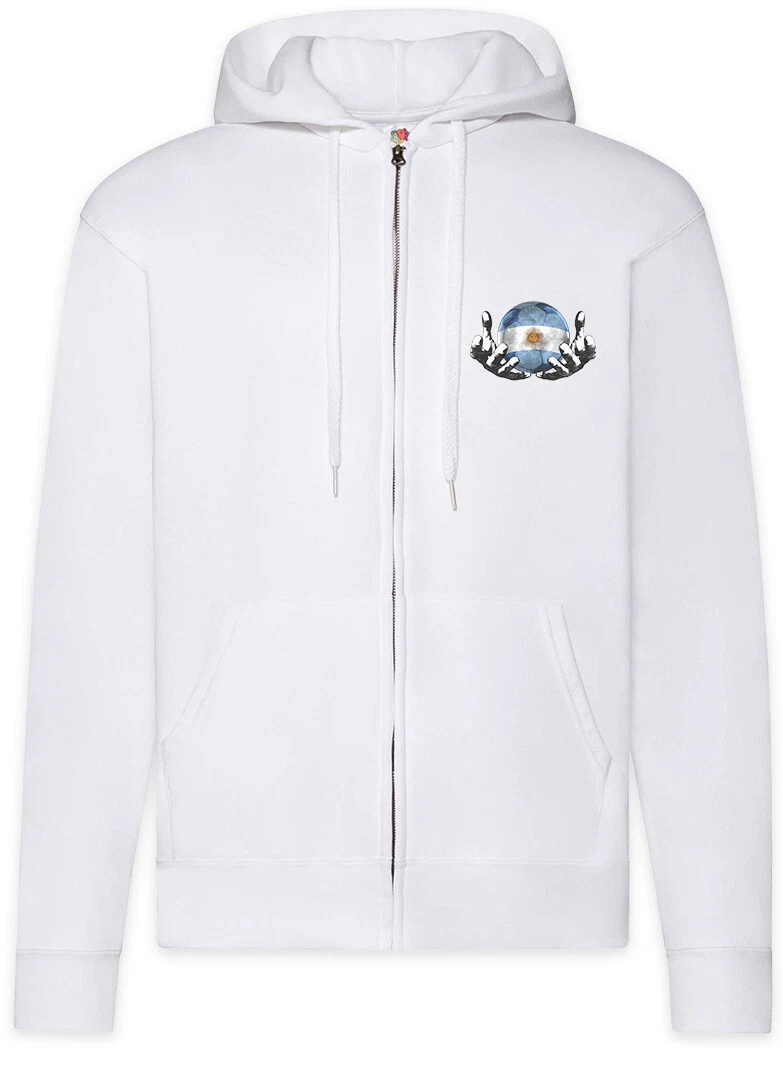 Argentina Football Magic Ball Zipper Hoodie argentinean Soccer Flag Championship