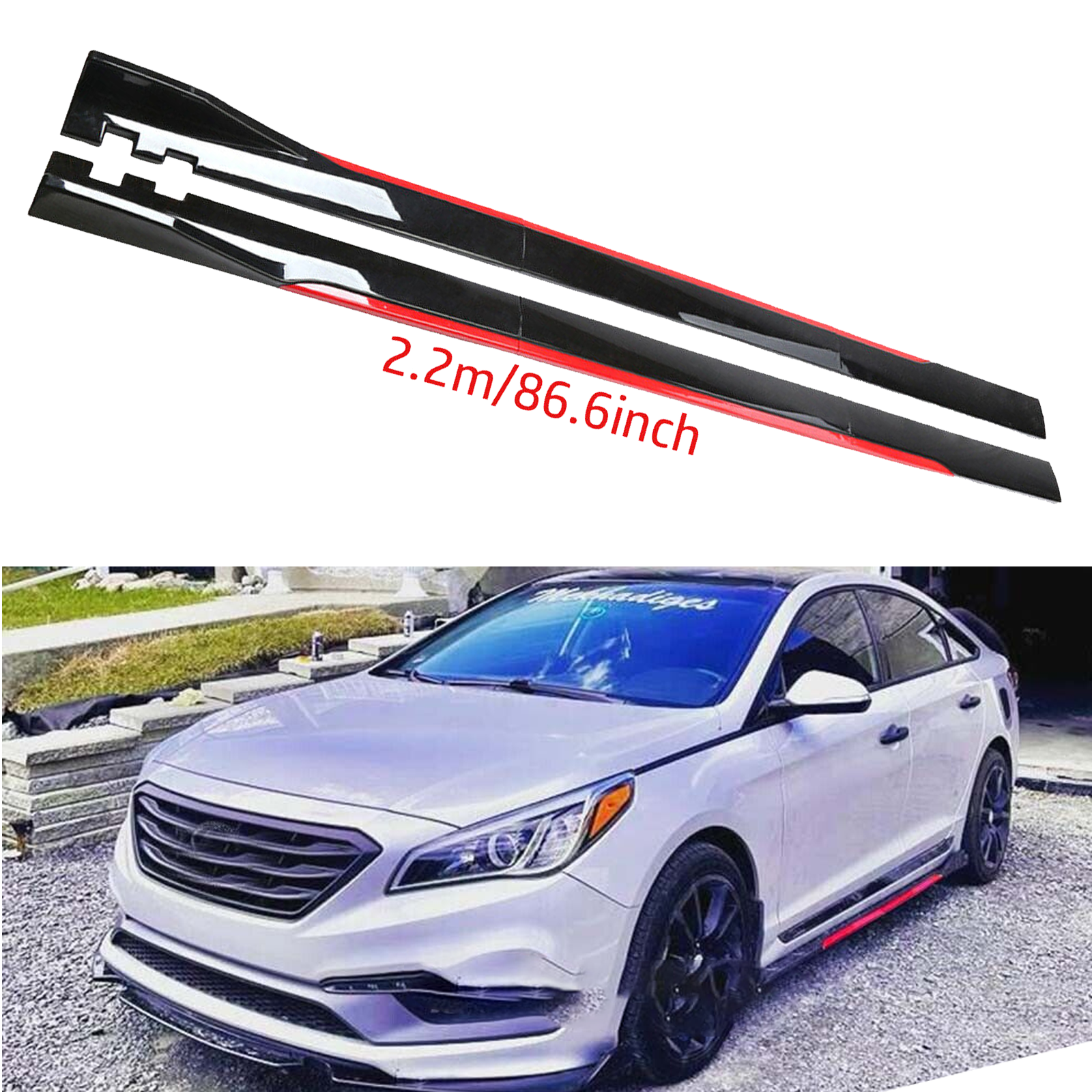 For Hyundai Elantra /Coupe Side Skirt Extension Body Kit Splitter Spoiler Glossy