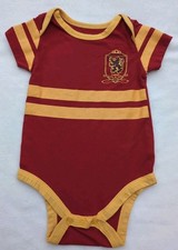 Harry Potter Baby One Piece Snap Close 9M Maroon and Yellow Trim Wizarding World