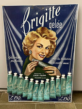 Vecchio cartonato pubblicitario anni '60 Brigitte gelée intonso con i 12 tubetti