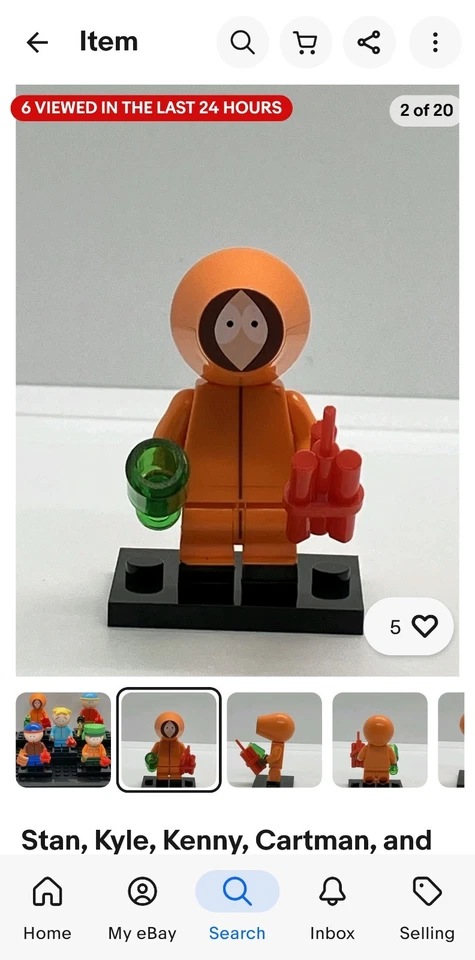 NUEVO 1x MINIFIGURA DE KENNY MCCORMICK Personalizado Lego South Park Conjunto de Figuras FIGURAS DE JUGUETE  Foto 2 de 4