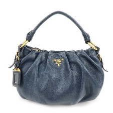 PRADA Logo Shiny Coated Leather Shoulder Bag ...