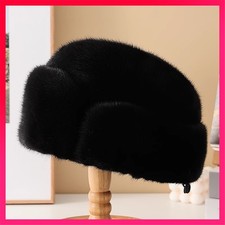 100 Real Mink Fur Hat Thicken Winter Warm French Style Cap for Handsome Men