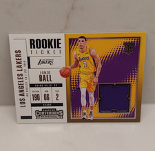 Panini 2017-18 Contenders Lonzo Ball Lakers Rookie Ticket Swatches #RTS-2