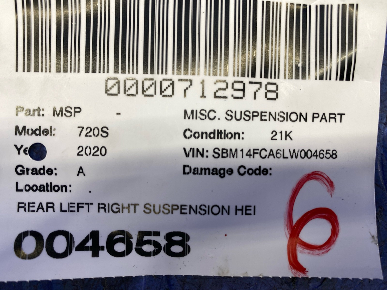 2018-2023 MCLAREN 720S REAR LEFT RIGHT SUSPENSION HEIGHT SENSOR SET 11M0253CP