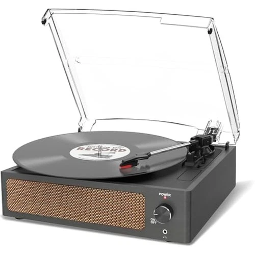 Vinyl Record Player with Speaker Vintage Turntable for Vinyl Records, Belt-Drive