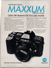 1985 Minolta Corp Vintage Print Ad Maxxum 7000 Camera Ramsey NJ