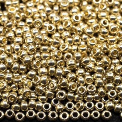 6/0 18303 Preciosa Tschechische kleine Glasperlen Rocailles 4,1 mm. Silber - ...