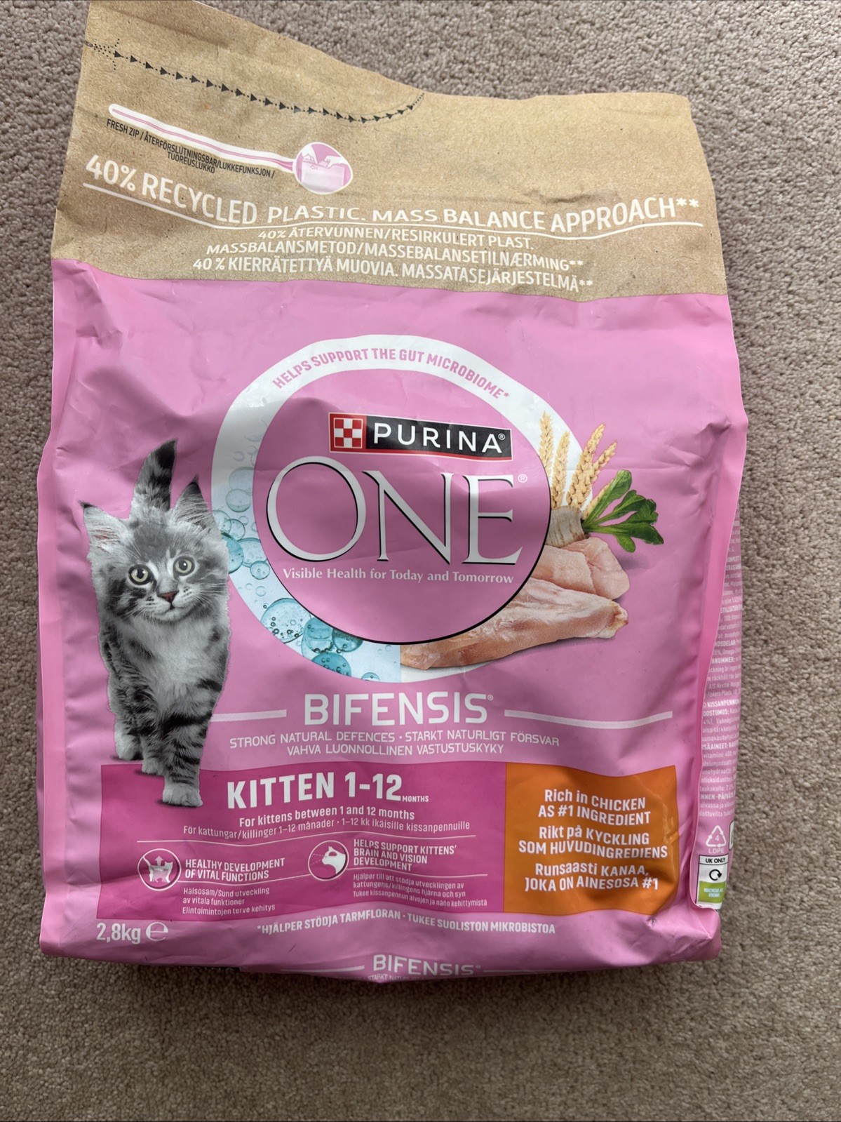 Purina One Chicken and Wholegrain Dry Kitten Food - 2.8kg - Image 5
