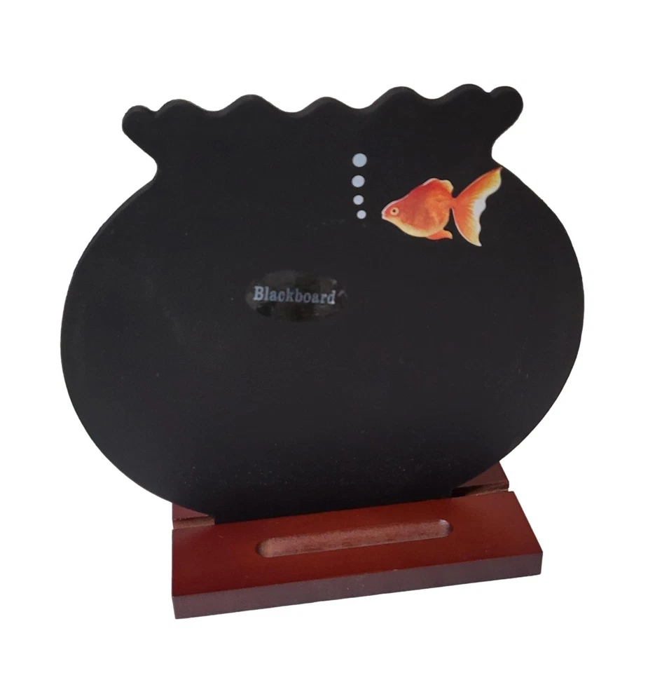 Gold Fish Bowl Chalkboard Message Board Wall-Mount Standing Erasable Memo Boards - Image 3 of 4