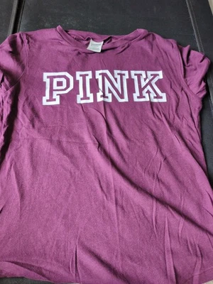 Women's Victoria's Secret Pink Burgundy Tshirt - Image 1 of 3