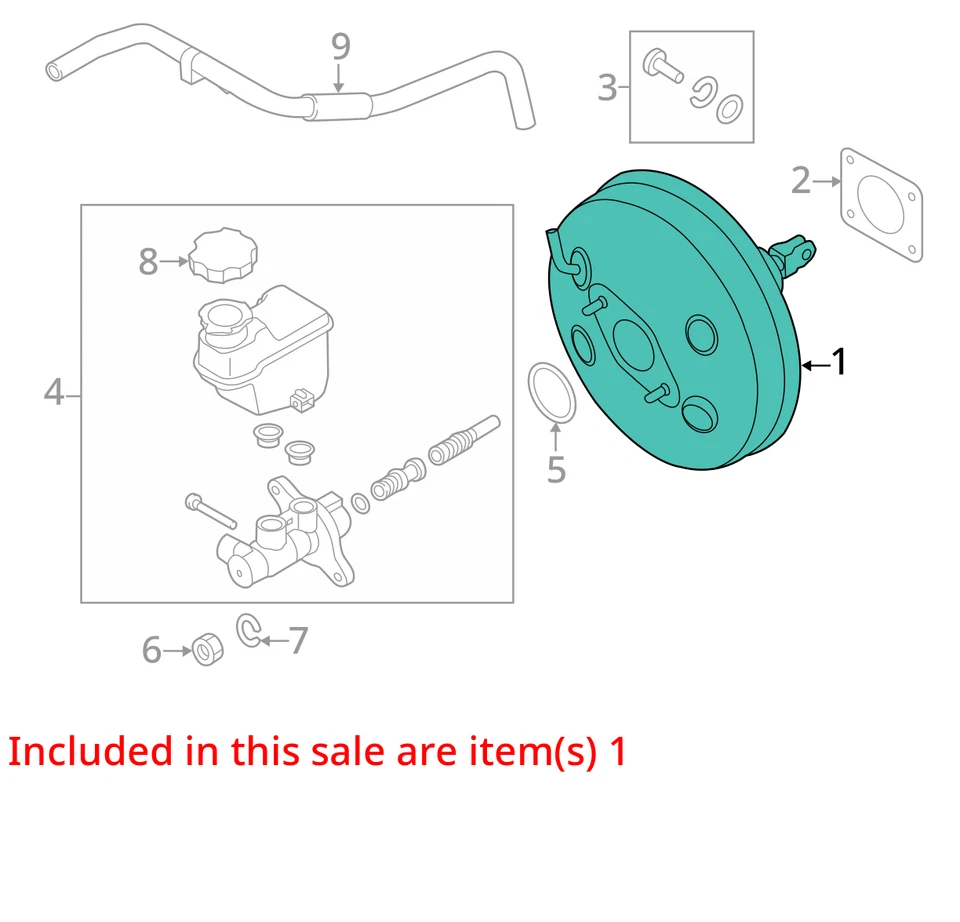 Power Brake Booster Fits 14-16 CADENZA 832278 - Image 2 of 4