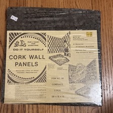 Mr E’s Diy Cork Wall Panels Groovy  Decor Sound Proofing 3/8x12x12 VTG Original
