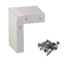 Stainless Steel L Shape Flat Corner Brace Bracket Wood Metal Support 10 Pack