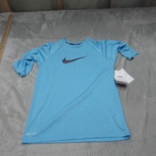 Nike Shirt Boys Large Blue Dri-Fit Half Sleeve Hydroguard UPF 40 Swim 36 NEW