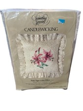 Something Special Candlewicking Kit Pink Tiger Lilies Pillow 80146 Candamar NIP