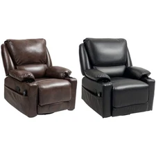 HOMCOM Massage Recliner Chair with Heat, Swivel Rocker with Footrest