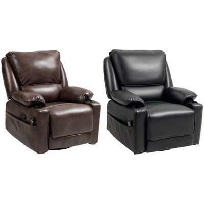 HOMCOM Massage Recliner Chair with Heat, Swivel Rocker with Footrest
