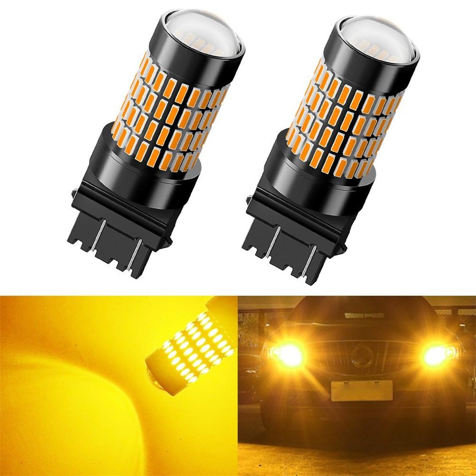 3000k LED Rear Turn Signal Blinker Light Bulbs Anti Hyper Flash 3157 ...