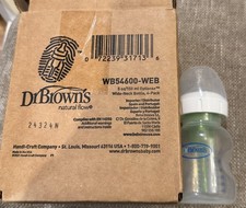 New Dr.Brown's Natural Flow 5 Oz Bottles Pack 4 Wide Neck Anti Colic
