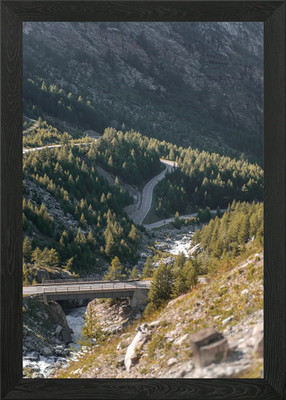 Bergstraße Brücke gerahmtes Wandbild Poster Leinwanddruck Bild