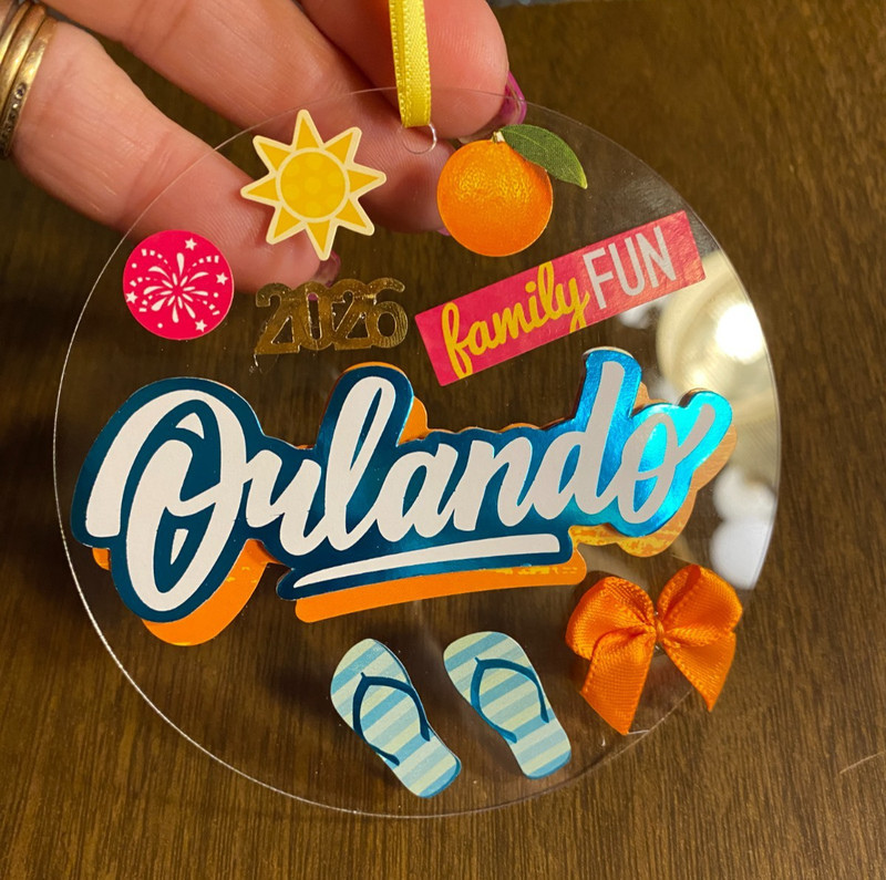 Acrylic Family Fun ORLANDO 2026 Christmas Ornament 4"