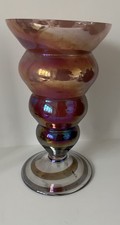 ART NOUVEAU LOETZ BOHEMIA IRIDESCENT  KRALIK BUBBLE GLASS VASE PURPLE SWIRL