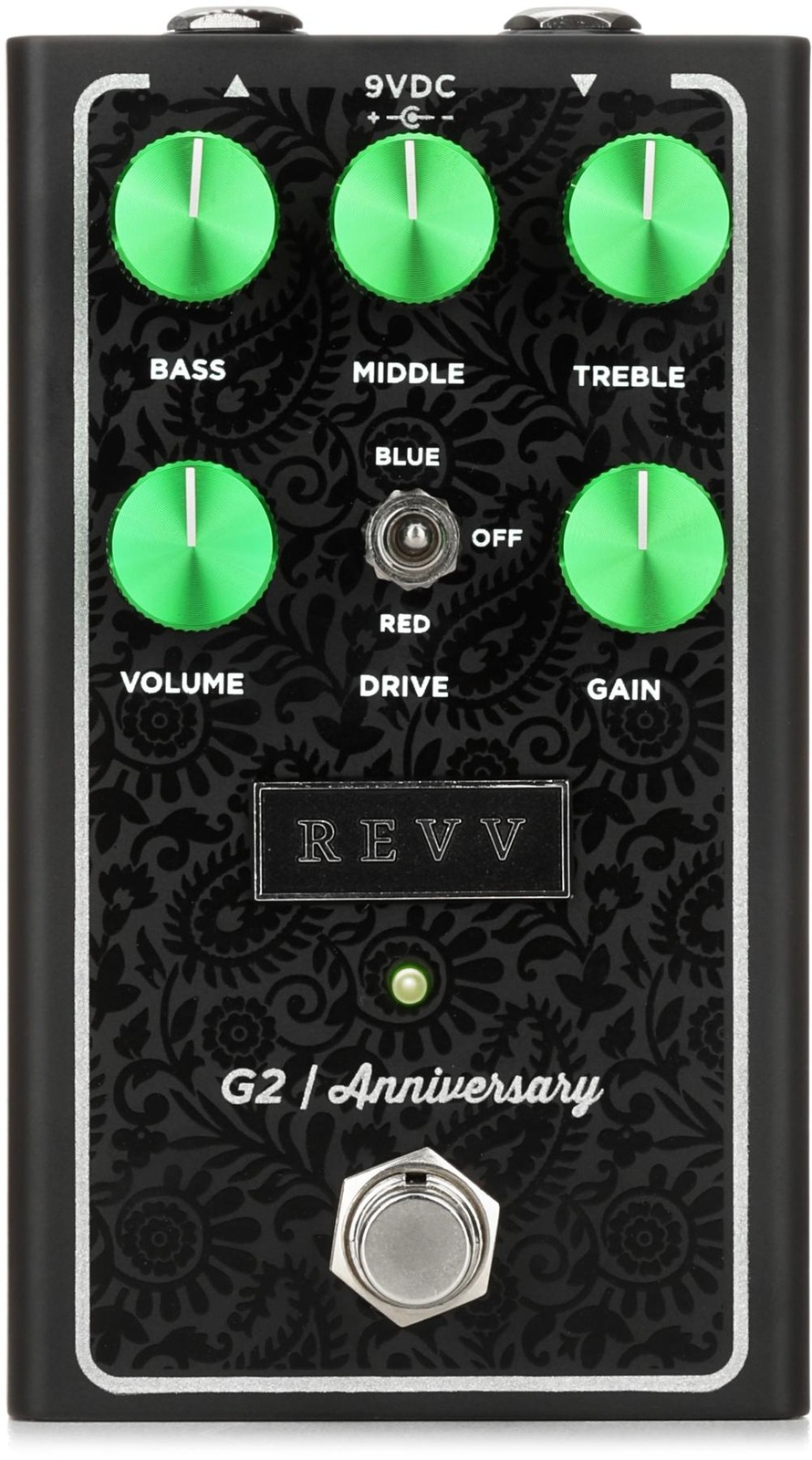 Зеленый канальный предусилитель Revv G2/Педаль овердрайва/дисторшна - Юбилейное издание