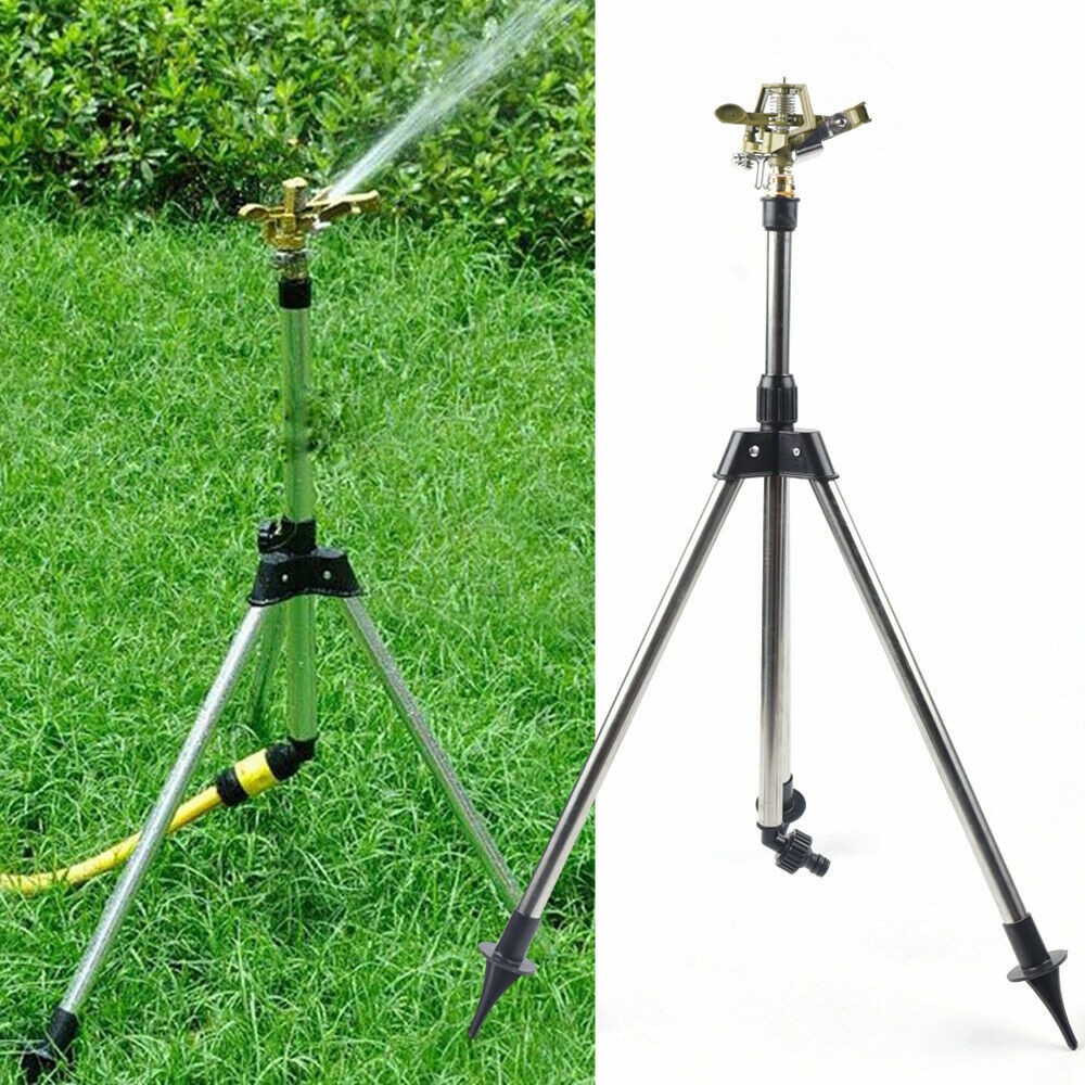 Impact Sprinkler Tripod Base Large Area Water Sprinkler for Lawn Yard Garden US