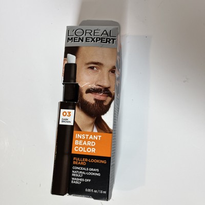 L Oreal Men Expert Instant Temporary Beard Color, Beard Filler #03 Dark Brown