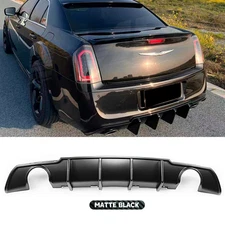 For 2015-23 Chrysler 300 SRT Matte Black Shark Fin Rear Bumper Diffuser Valance
