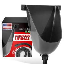 Stock Your Home Waterless Urinal for Men Black , Plastic Urinals Black