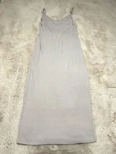 Joah Brown Strappy Slit Midi Dress Women’s Size M/L Ribbed Beige Comfort Stretch