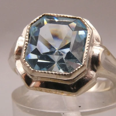 Ring Silber 835 wunderschönes seltenes altes Prachtstück mit Kunst/Glasstein - Bild 1 von 4