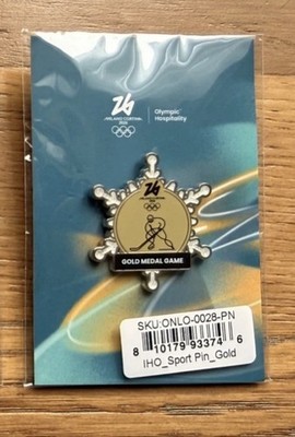 HOCKEY - GOLDMEDAILLE SPIEL PIN PIKTOGRAMM - MILANO CORTINA 2026 OLYMPISCHES WINTERSPIEL