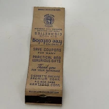 Cigarette Machine Premium Corp Hartford CT Vintage Matchbook Cover SMB10-4