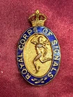 Lovely WW2 Royal Signals Enamel Sweetheart Brooch with Fixing