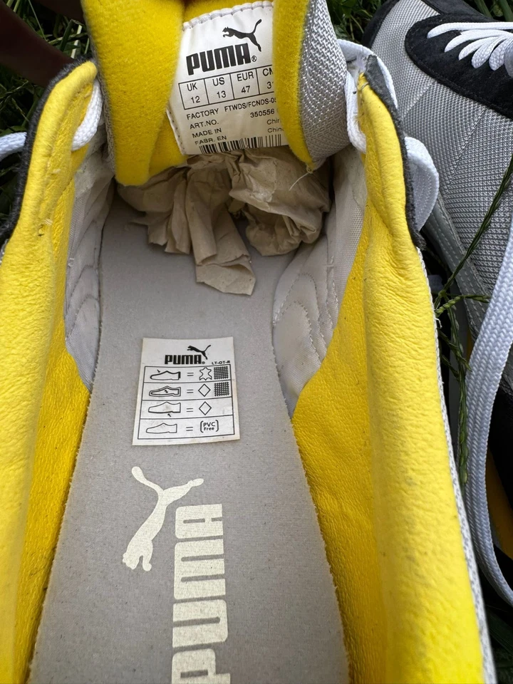 Puma Whirlwind Classic Gray Black White Yellow Retro Running Shoes Men’s Size 13 - Image 4 of 4