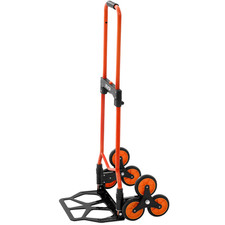Stair Climbing Cart, 120 lbs Capacity, Portable Folding Trolley with Telescoping
