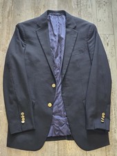 38R Men's Jos. A. Bank 1905 Gold Button Blazer Jet Black Brrr Comfort Sport Coat