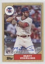 2022 Topps Series 2 1987 Topps Baseball Auto Matt Vierling #87BA-MV Auto 0he2