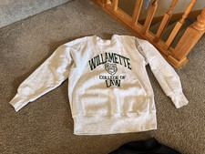 Vintage 90's Doyle Willamette College of Law Sweatshirt Grey Green Seal L crt