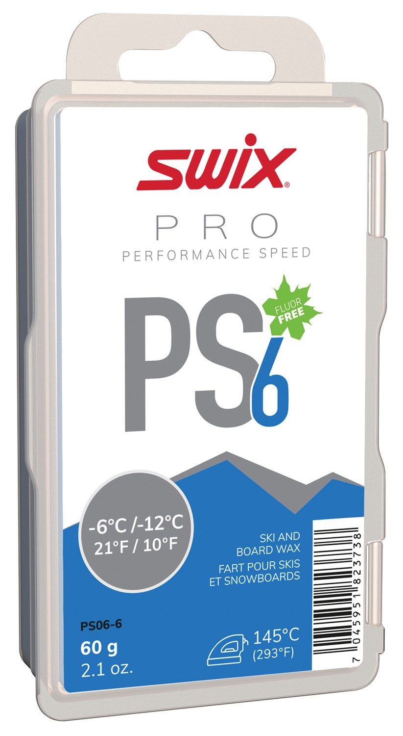 Лыжный воск Swix PS6 Blue, не содержащий фтора: Экологичный уход для достижения максимальной производительности