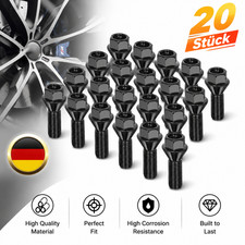 Radsicherungsschrauben Set M14x1,25 28mm Schwarz 20 St�ck f�r BMW 7er 8er