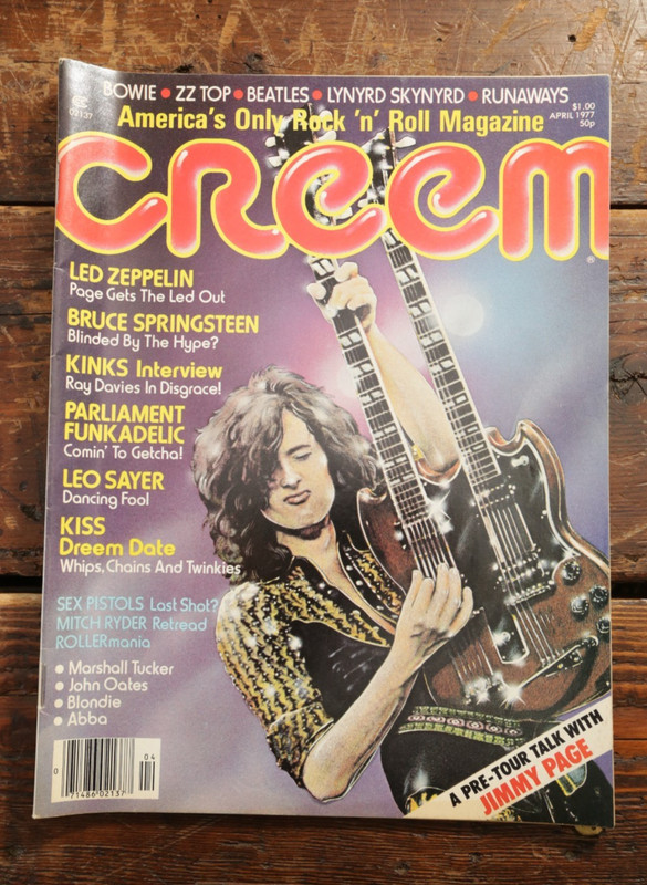 CREEM MAGAZINE Vol 8 No 11 April 1977 LED ZEPPELIN Bruce Springsteen RUNAWAYS